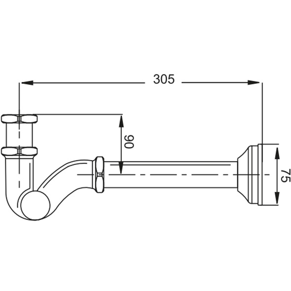 Сифон для раковины, с доступом сзади Fima Carlo Frattini Complementi Bagno F402CR (хром), без слива