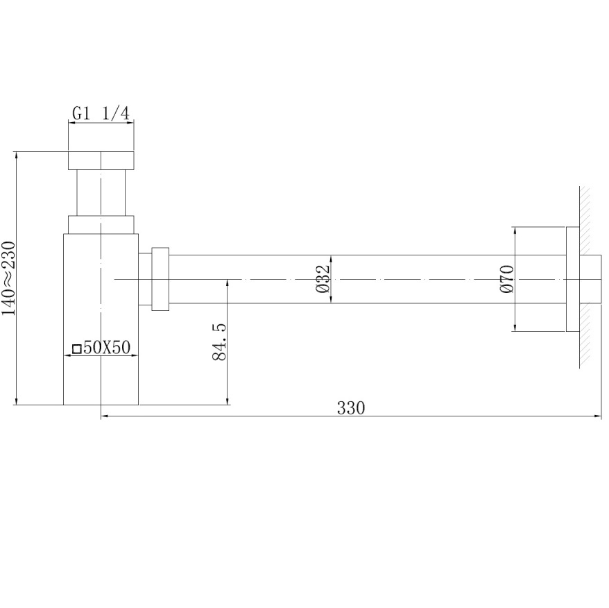 Сифон для раковины Abber Bequem AF0031B (черный матовый)