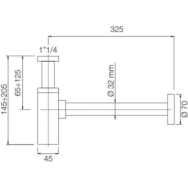 Сифон для раковины Fima Carlo Frattini Complementi Bagno F407NS (черный матовый)