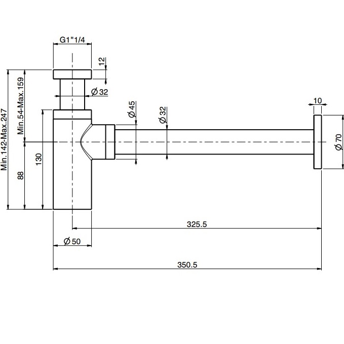 Сифон для раковины Fima Carlo Frattini Sottolavabo F406CR (хром)