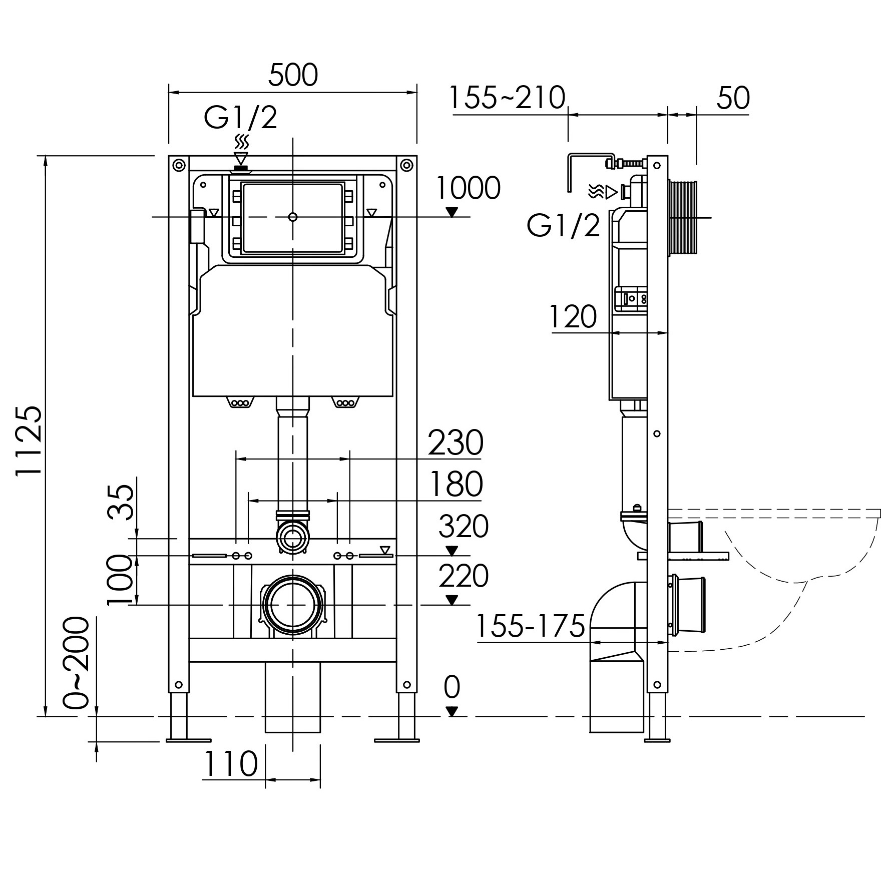 Система инсталляции для унитаза Ceramicanova Баланс (Balance) CN121001