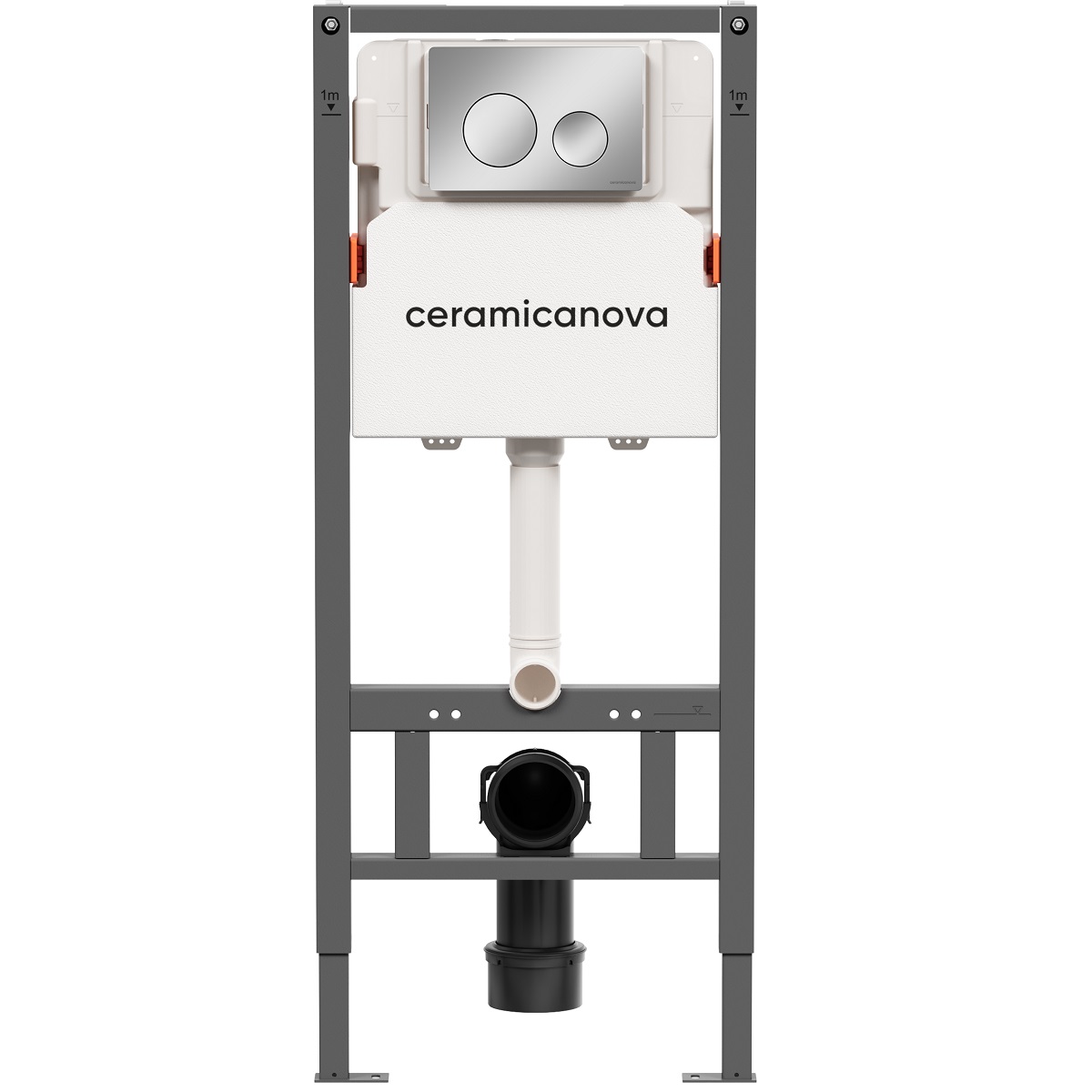 Система инсталляции для унитаза Ceramicanova Баланс (Balance) CN121001CH с кнопкой смыва Круг (Circle) (хром глянцевый), с креплениями