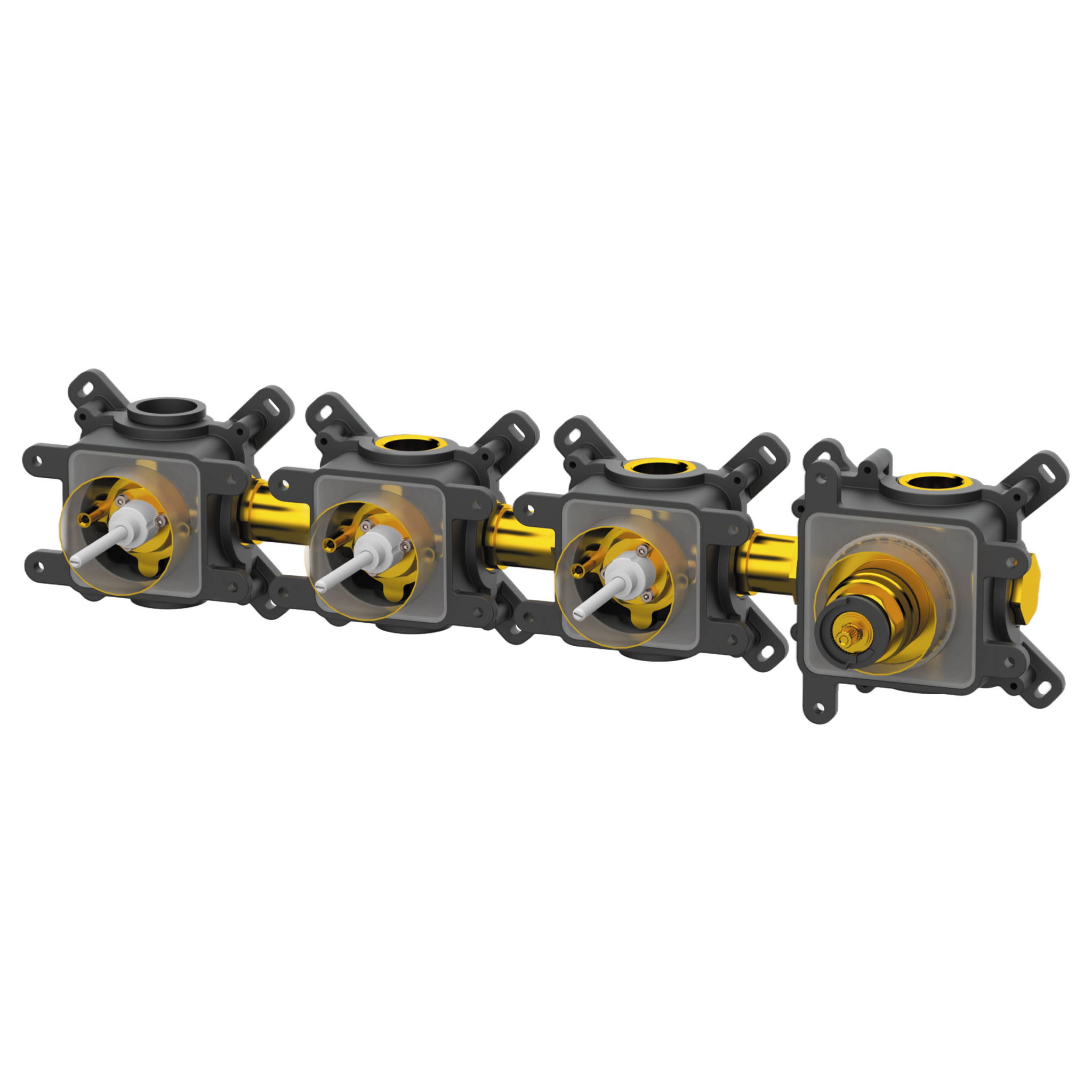 Скрытая часть для смесителя Remer Thermoset на 3 выхода RRBOX99D3P с термостатом