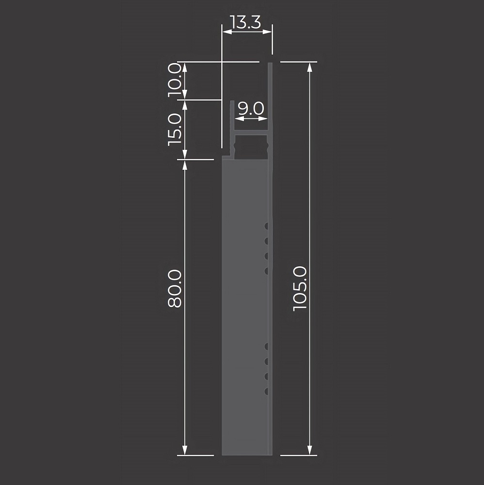 Скрытый плинтус / Теневой профиль Ликорн (С-02.2.1) со сплошной грунтованной вставкой под покраску (К-27.80)