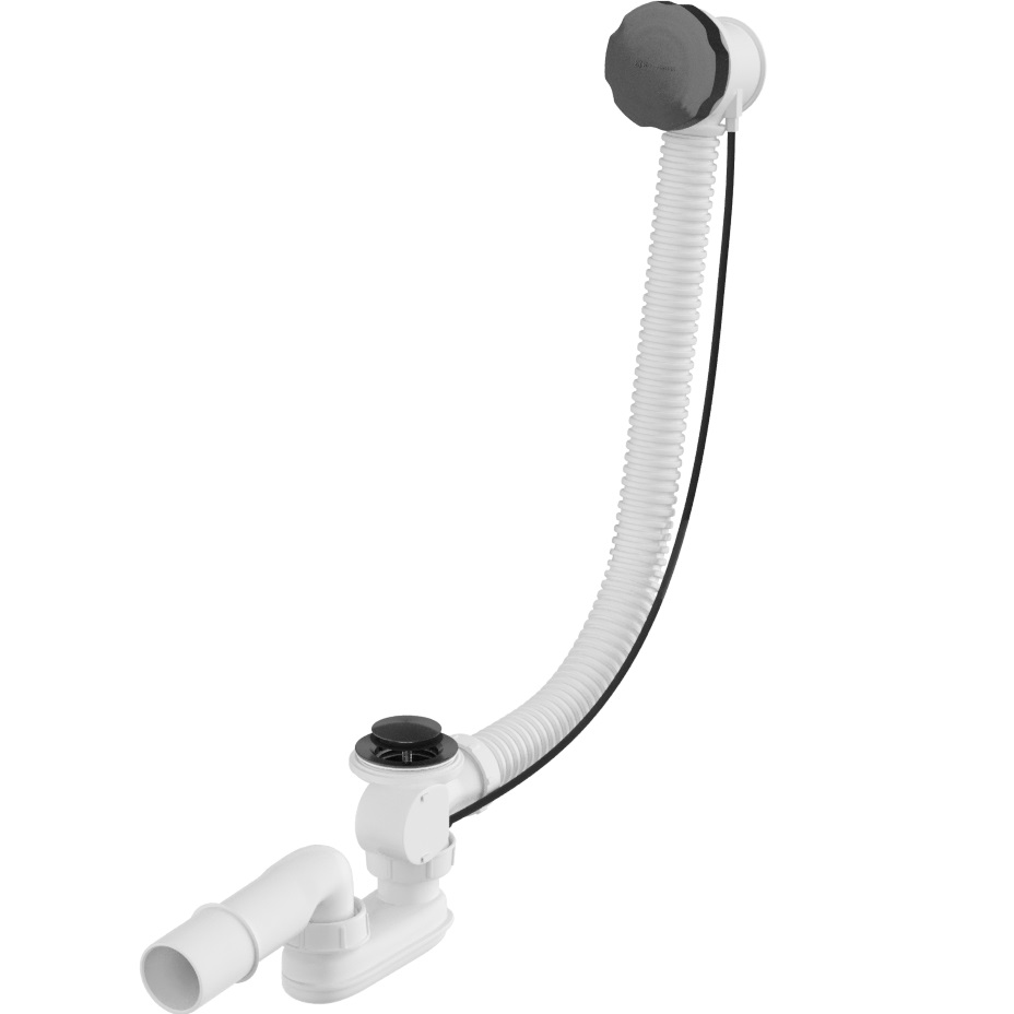 Слив-перелив для ванны автомат 60 см., Whitecross SPWC60GM (оружейный металл)