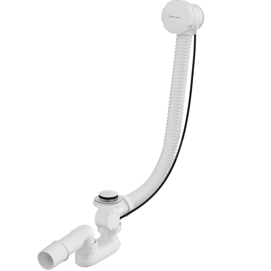 Слив-перелив для ванны автомат 60 см., Whitecross SPWC60WHG (белый глянцевый)