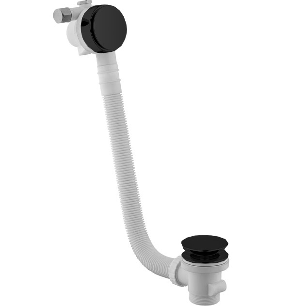 Слив-перелив для ванны Fima Carlo Frattini Complementi Bagno F2003ERNS (черный матовый), с донным клапаном