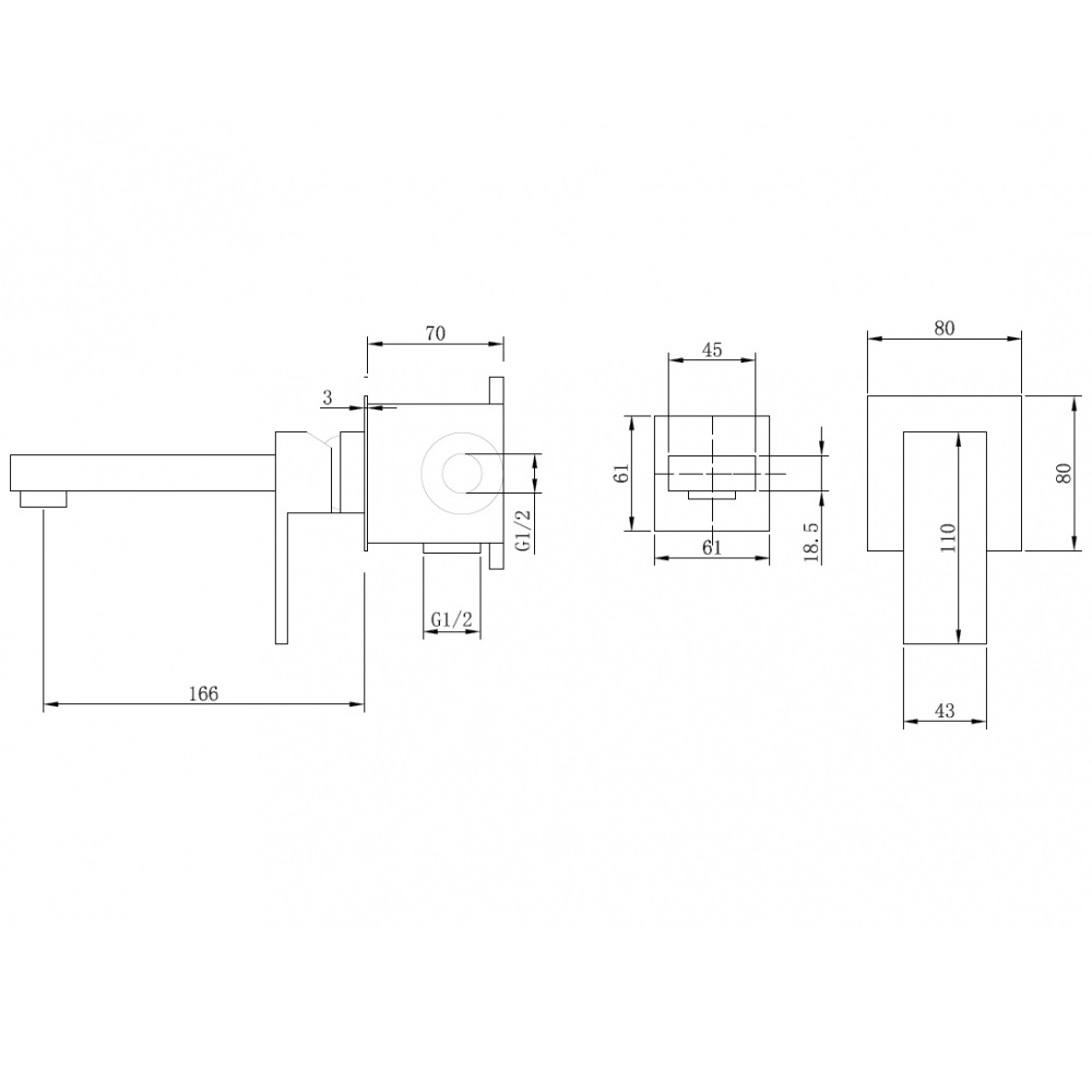 Смеситель  для раковины Abber Daheim AF8212SP (сатин), скрытого монтажа