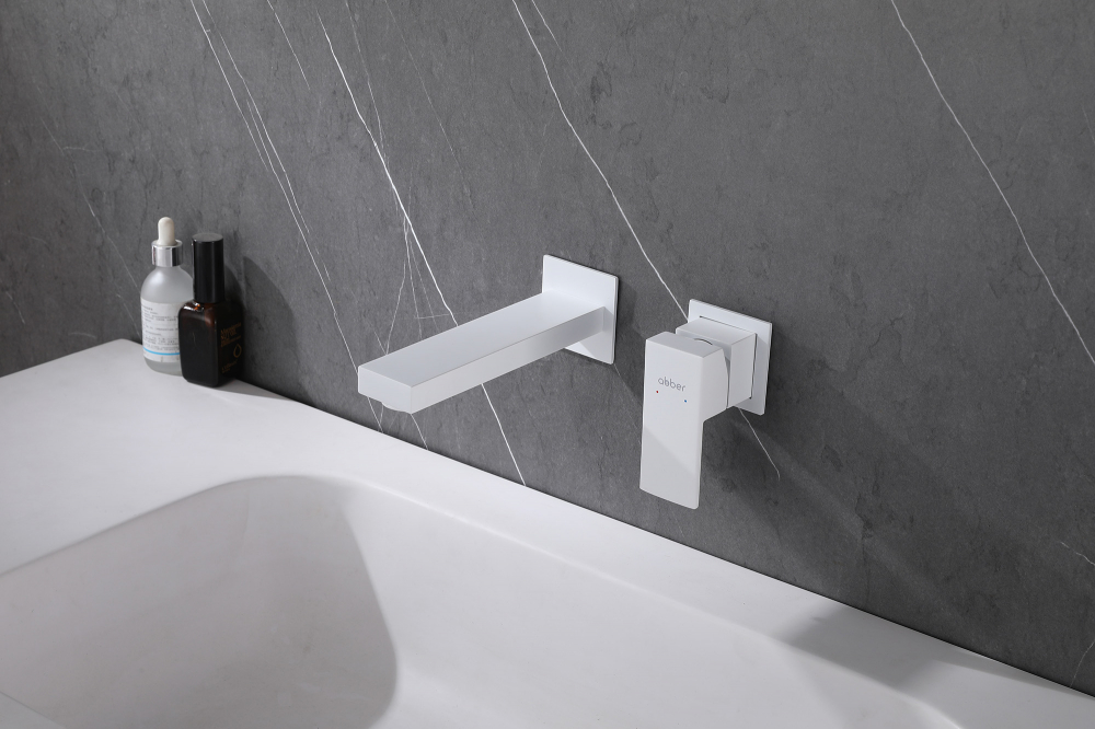 Смеситель  для раковины Abber Daheim AF8212W (белый матовый), скрытого монтажа