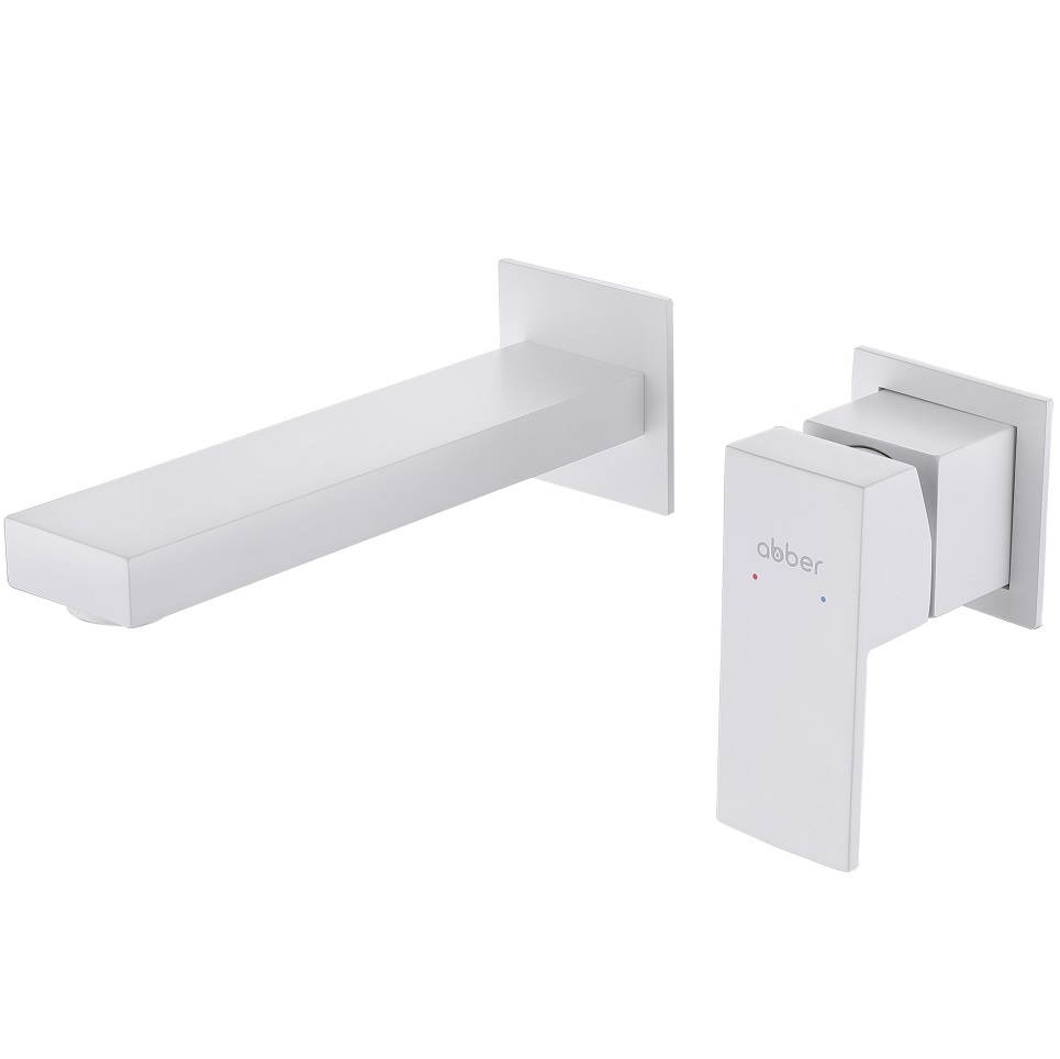 Смеситель  для раковины Abber Daheim AF8212W (белый матовый), скрытого монтажа