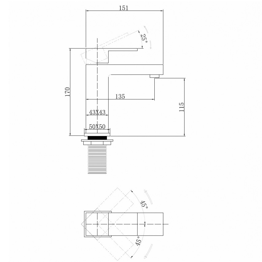 Смеситель для раковины Abber Daheim AF8210NG (никель), без донного клапана