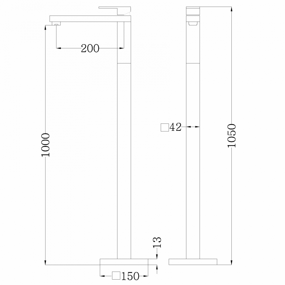 Смеситель напольный для раковины Abber Daheim AF8241NG (никель)