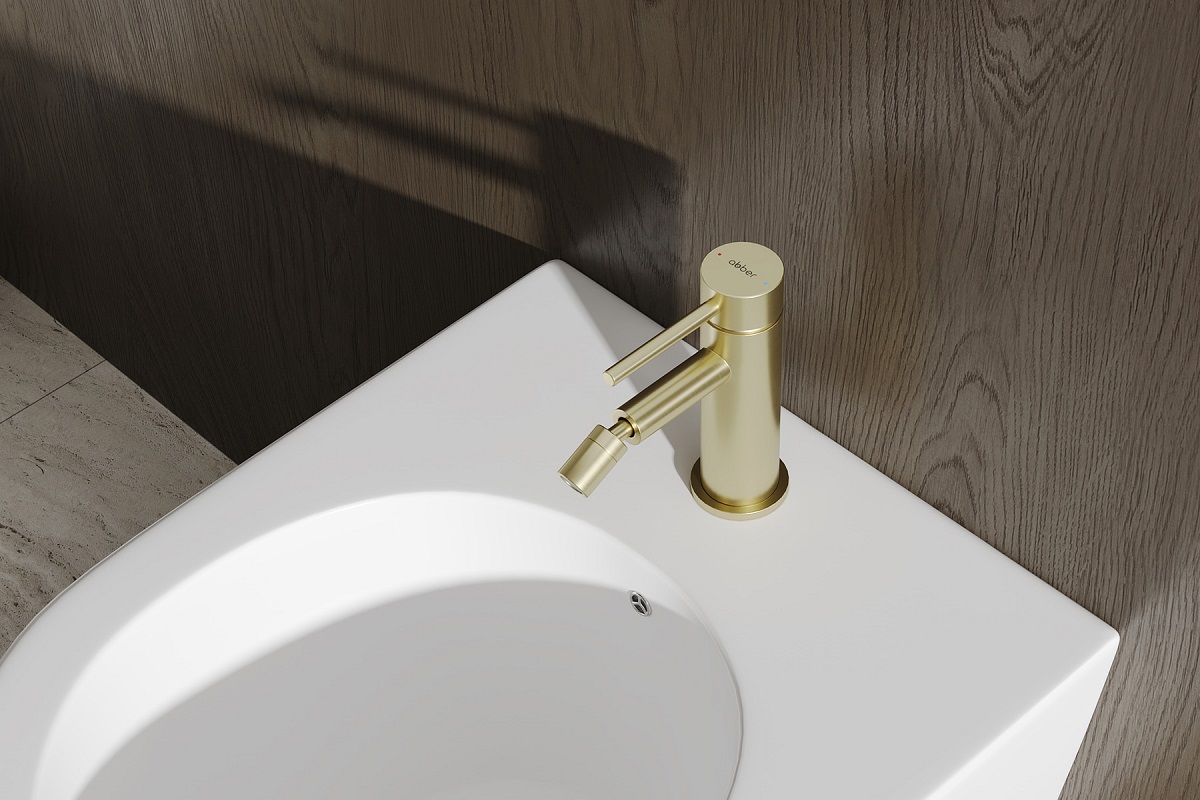 Смеситель для биде Abber Wasser Kreis 316 AF8124BG (золото брашированное)