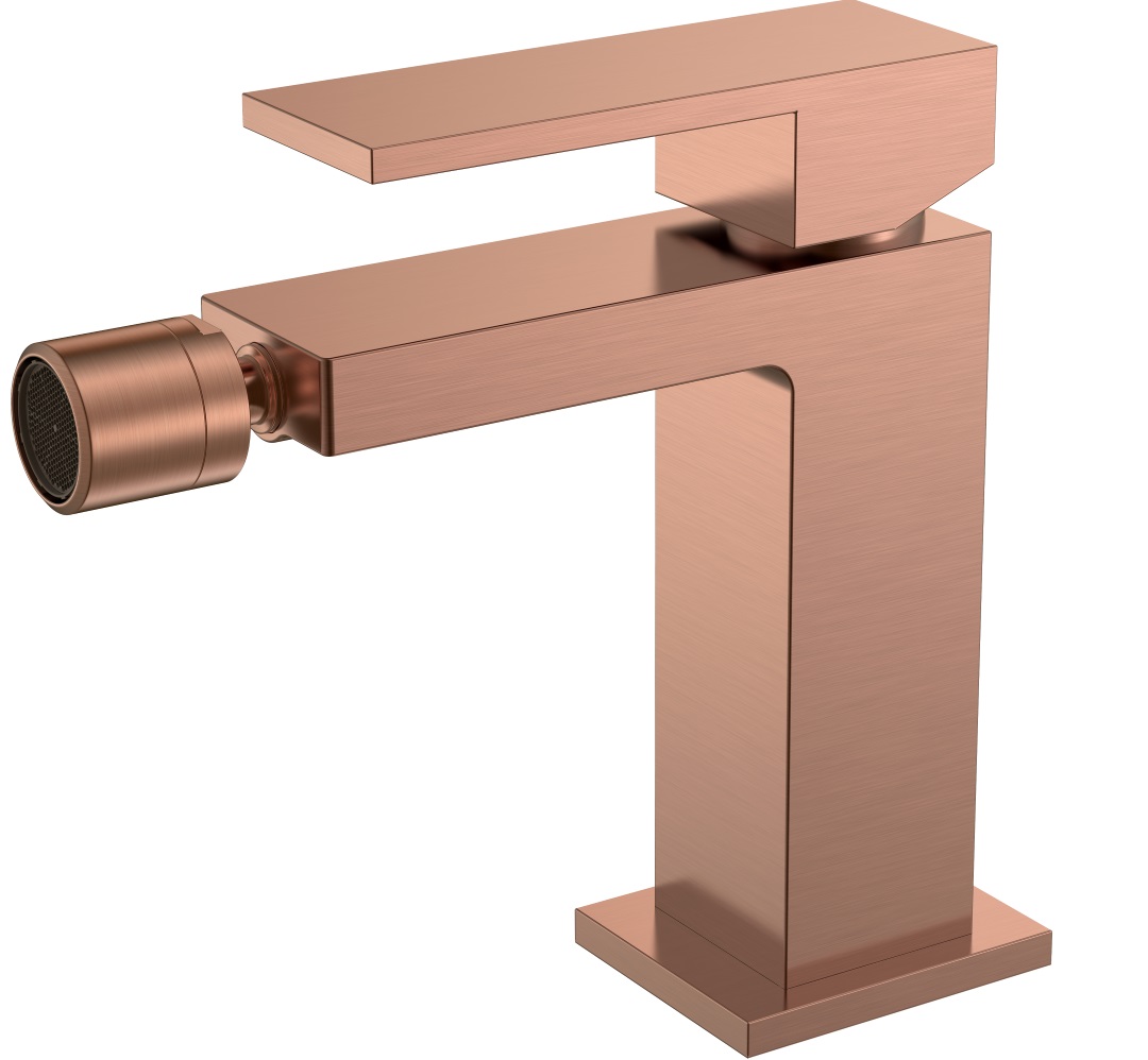 Смеситель для биде Boheme Qubic 476-CB (медь брашированная), без донного клапана