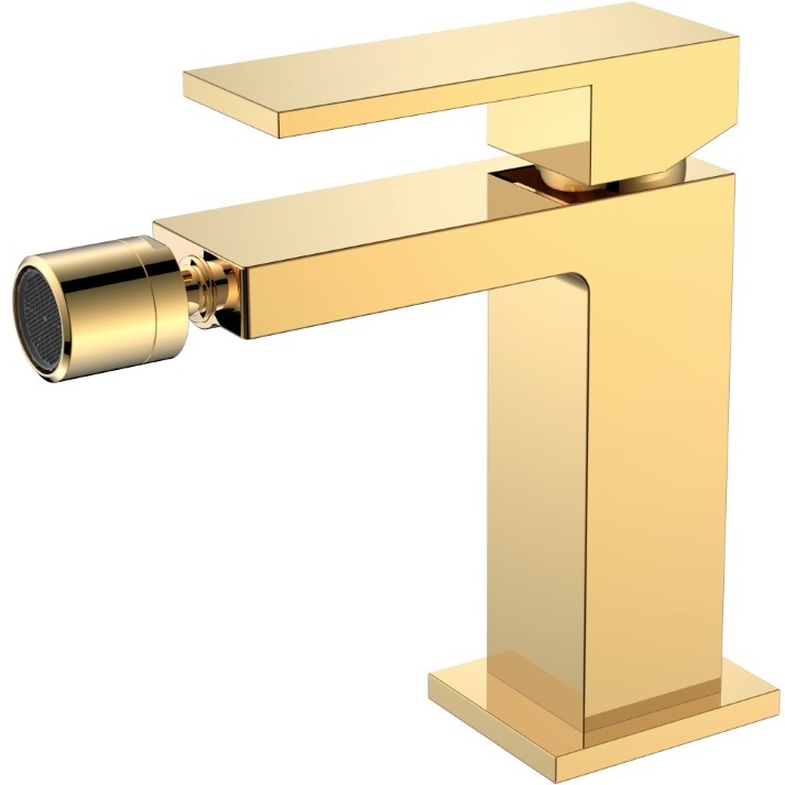 Смеситель для биде Boheme Qubic 476-G (золотой), без донного клапана