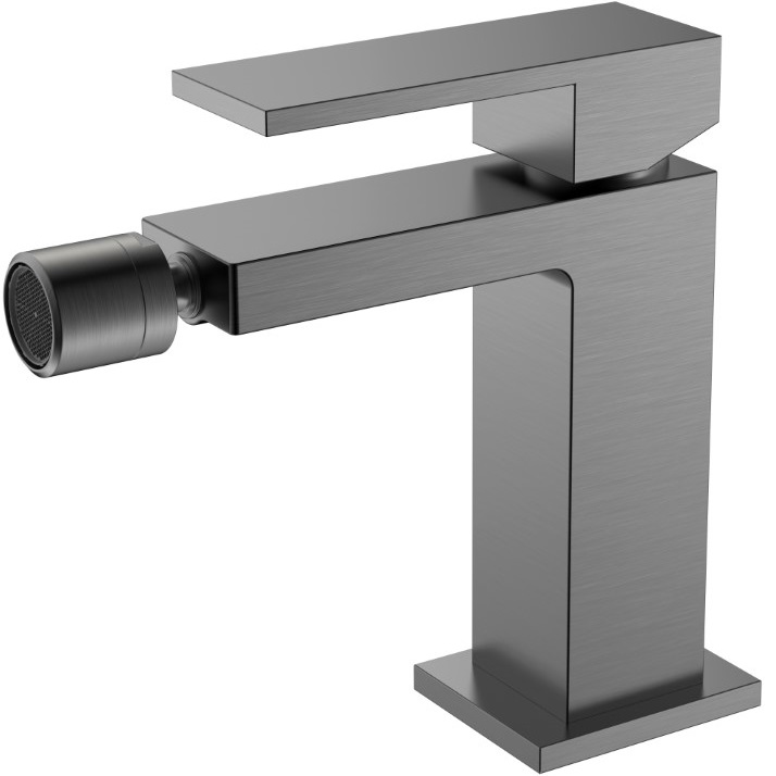 Смеситель для биде Boheme Qubic 476-GM (оружейный металл), без донного клапана