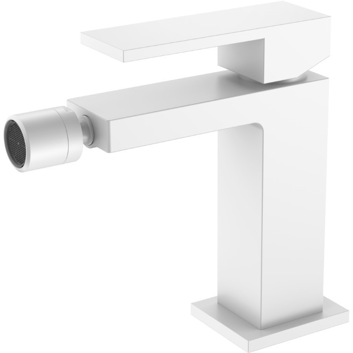 Смеситель для биде Boheme Qubic 476-MW (белый матовый), без донного клапана