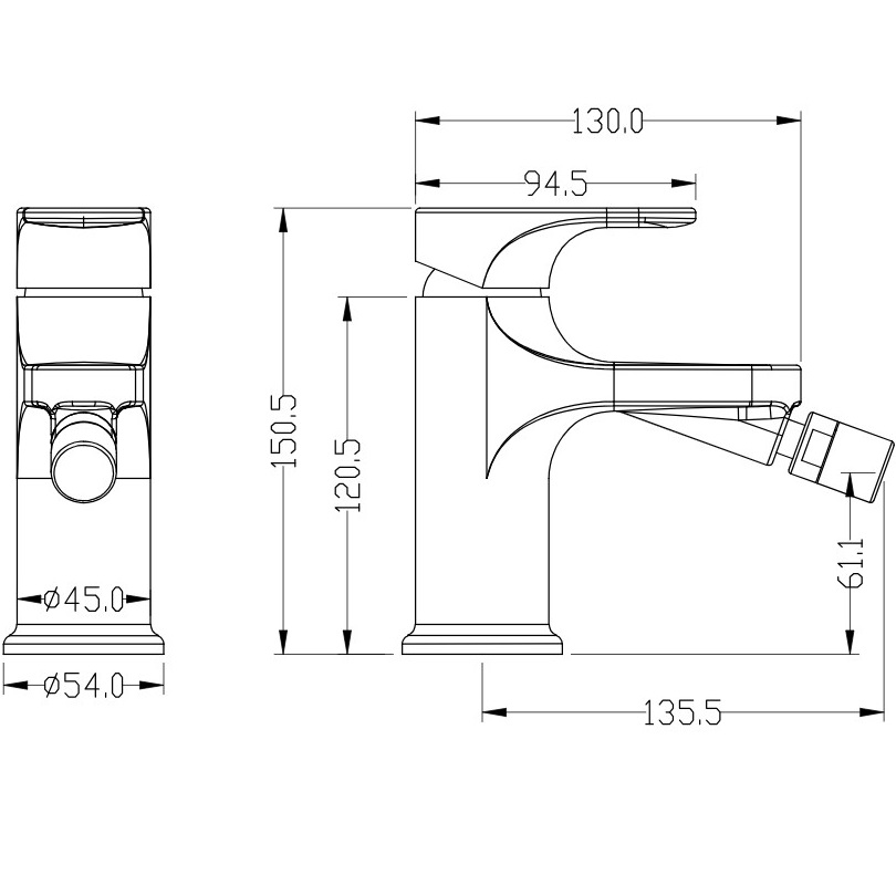 Смеситель для биде Boheme Spectre 456-MW (белый матовый)