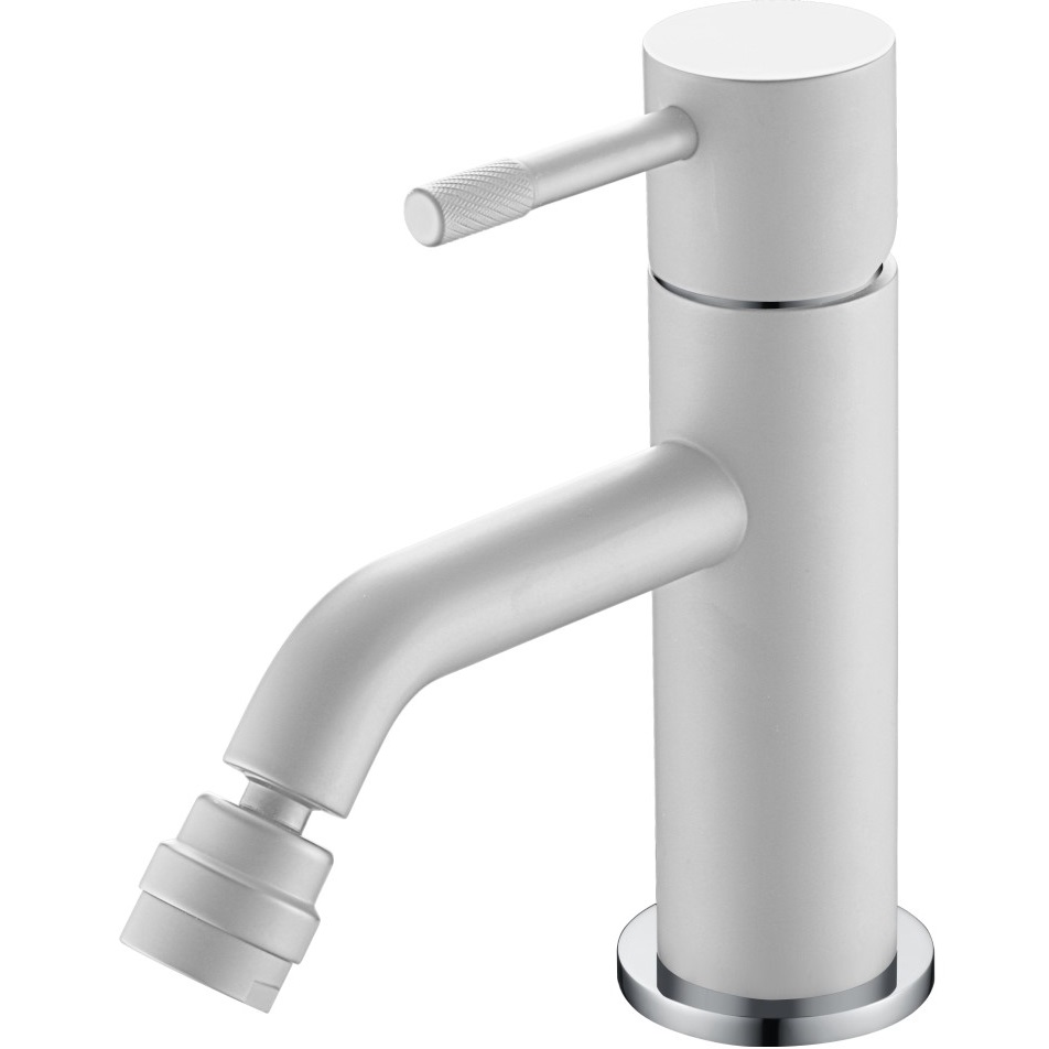 Смеситель для биде Boheme Uno 466-WCR (хром, белый матовый)