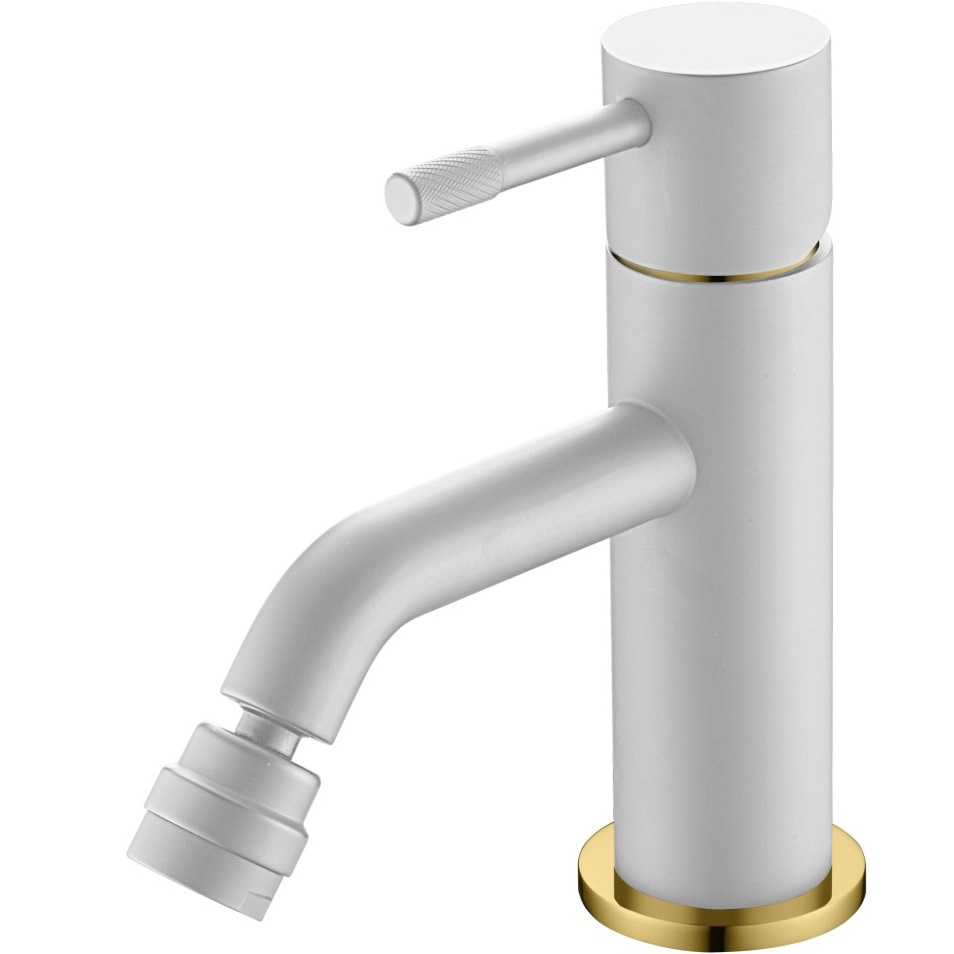 Смеситель для биде Boheme Uno 466-WG (золотой, белый матовый)