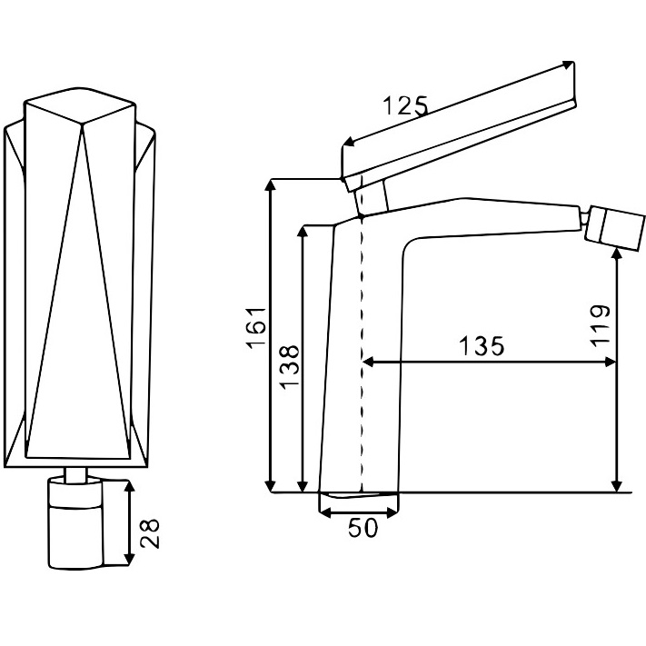 Смеситель для биде Boheme Venturo 386-W (золотой, белый), без донного клапана