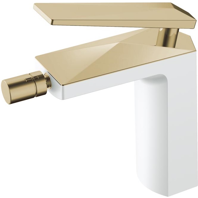 Смеситель для биде Boheme Venturo 386-W (золотой, белый), без донного клапана
