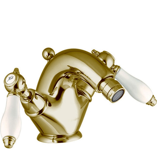 Смеситель для биде Fima Carlo Frattini Herend F5432OR (золотой), с донным клапаном