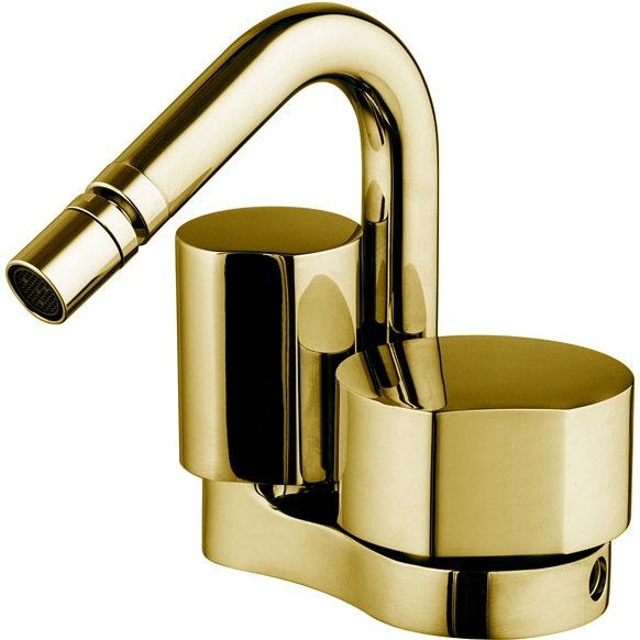 Смеситель для биде Fima Carlo Frattini So F3172OR (золотой), двухкомандный, с донным клапаном
