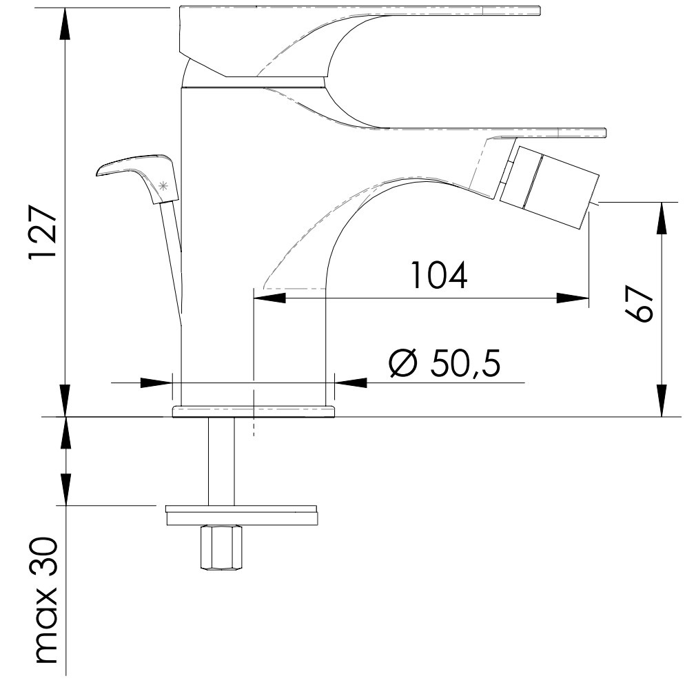 Смеситель для биде Remer Class Line L20 (хром), с донным клапаном