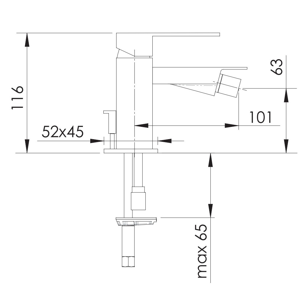 Смеситель для биде Remer Q-Design QD20 (хром), с донным клапаном