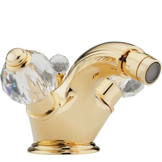 Смеситель для биде THG Mandarine Cristallia Diamant U1K-F01-3202 (золотой), с донным клапаном