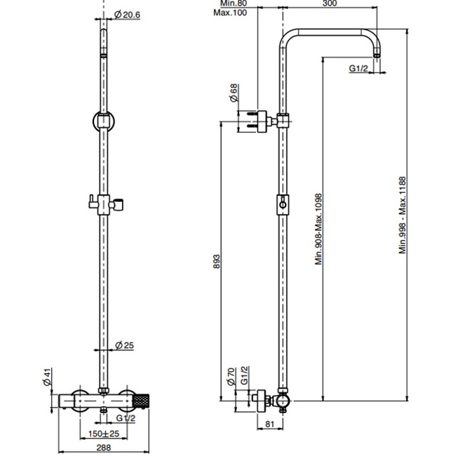 Смеситель для душа Fima Carlo Frattini Colonne doccia F4285TXCR (хром), с термостатом
