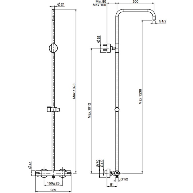Смеситель для душа Fima Carlo Frattini Colonne doccia F4905SCR (хром), с термостатом