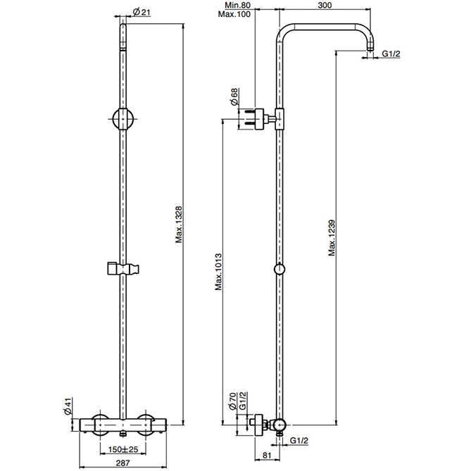Смеситель для душа Fima Carlo Frattini Colonne doccia F4925SCR (хром), с термостатом