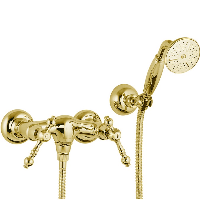 Смеситель для душа Fima Carlo Frattini Epoque F5055OR (золотой), с душевым комплектом