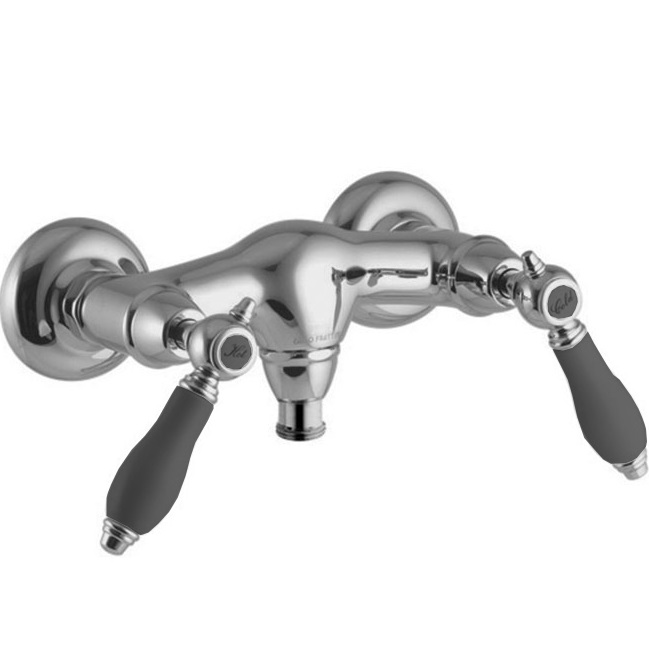 Смеситель для душа Fima Carlo Frattini Herend F5405/1CNCR (хром, черные ручки)
