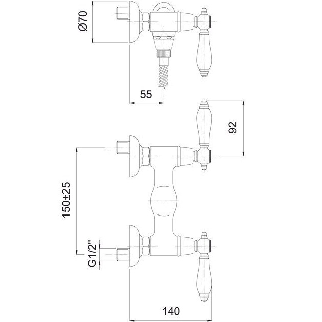 Смеситель для душа Fima Carlo Frattini Herend F5405/1CR (хром)