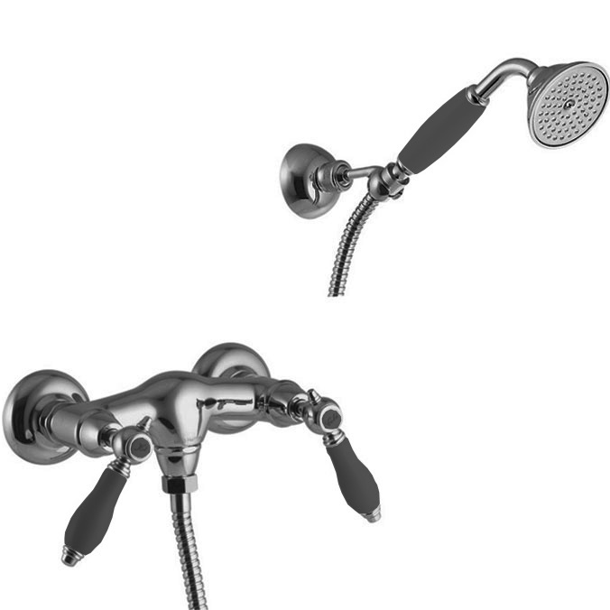 Смеситель для душа Fima Carlo Frattini Herend F5405CNCR (хром, черные ручки)