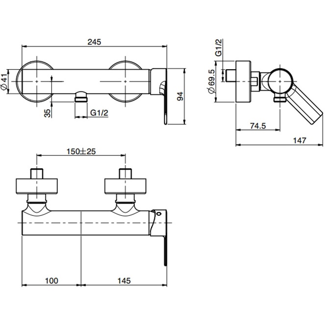 Смеситель для душа Fima Carlo Frattini Mast F3135/1NS (черный матовый), без излива