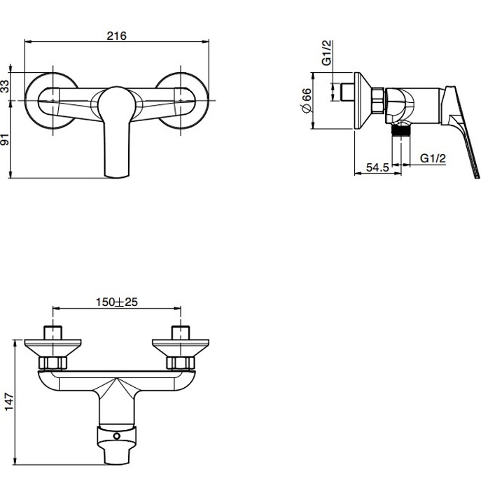 Смеситель для душа Fima Carlo Frattini Serie 4 F3765/1CR (хром)
