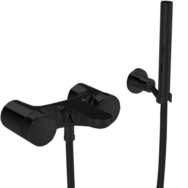 Смеситель для душа Fima Carlo Frattini Texture Collection F5604HNS (черный матовый), с изливом