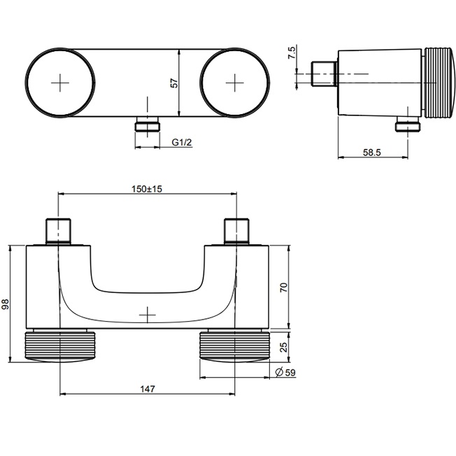Смеситель для душа Fima Carlo Frattini Texture Collection F5605/1HOR (золото), без излива