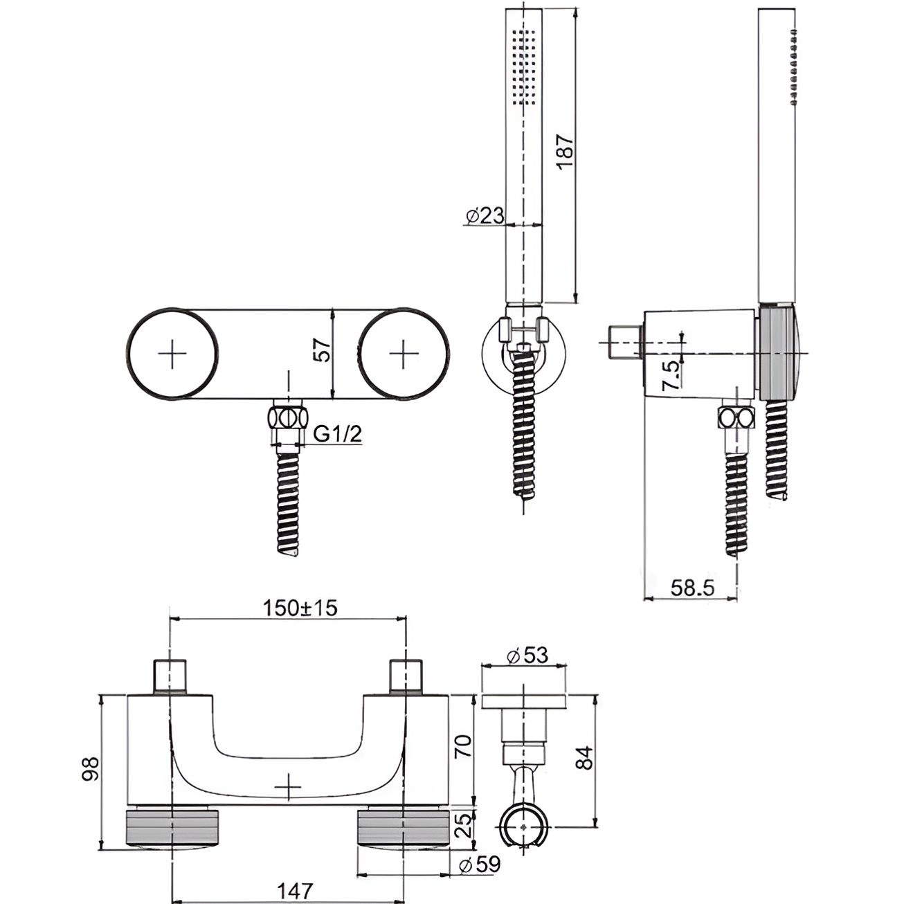 Смеситель для душа Fima Carlo Frattini Texture Collection F5605HCR (хром), с душевым комплектом