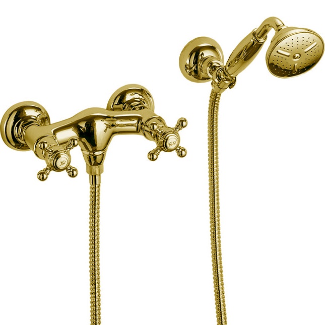 Смеситель для душа настенный Fima Carlo Frattini Elizabeth F5085OR (золотой), с ручным душем