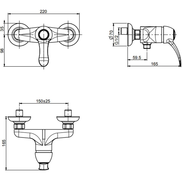 Смеситель для душа настенный Fima Carlo Frattini Lamp F3305/1CR (хром)