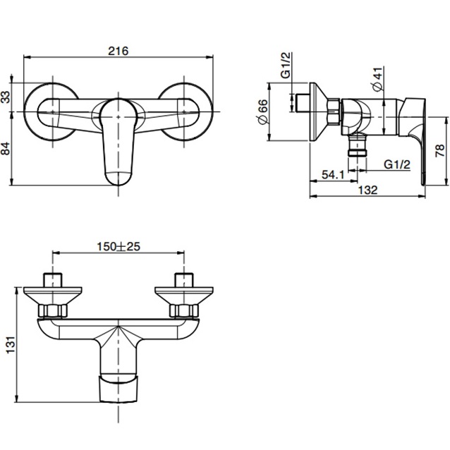 Смеситель для душа настенный Fima Carlo Frattini Serie 22 F3835/1CR (хром)