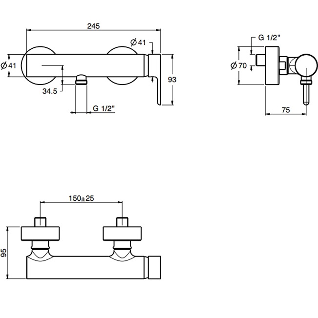 Смеситель для душа настенный Fima Carlo Frattini Snap F3115/1NS (черный матовый)