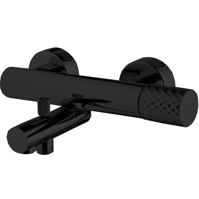 Смеситель для душа настенный Fima Carlo Frattini Spillo Tech F3034T/1NXNS (черный матовый), с изливом