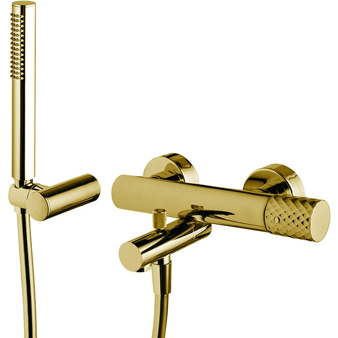 Смеситель для душа настенный Fima Carlo Frattini Spillo Tech F3034TNXOR (золотой), с изливом