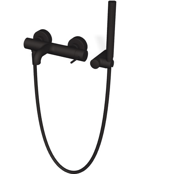 Смеситель для душа настенный Fima Carlo Frattini Spillo Up F3034NNS (черный матовый), с изливом